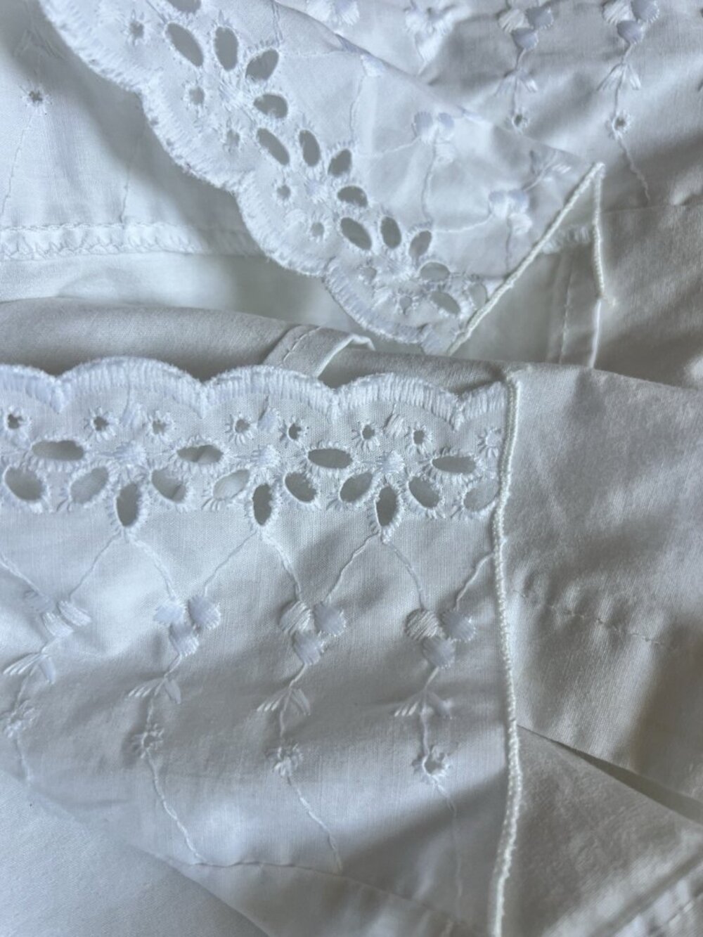 Eyelet Scalloped FULL Flat Sheet Lace Cotton Blend VINTAGE Westpoint Stevens